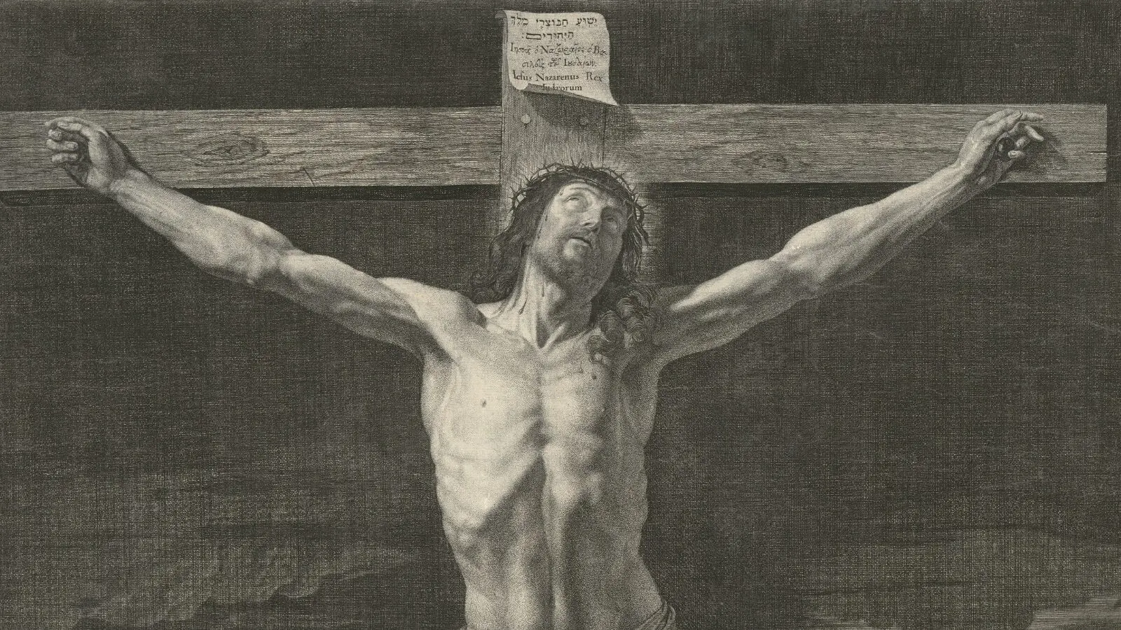 Detalhe de "Cristo Morrendo na Cruz", de Jean Morin (1650).
