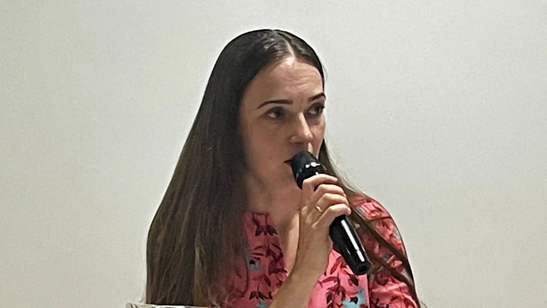 Oleksandra Matviichuk, fundadora do Centro pelas Liberdades Civis, laureada com com o Prêmio Nobel da Paz de 2022, em palestra em Brasília