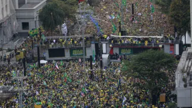 Milhares de manifestantes de direita se reúnem na Avenida Paulista, em São Paulo, neste 7 de setembro