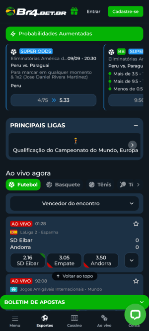 Odds aumentadas na Br4Bet