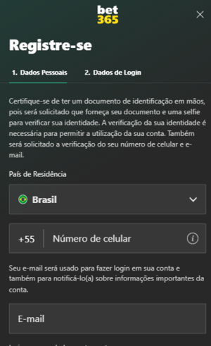 Dados da conta na bet365