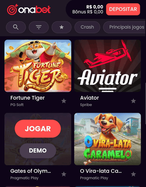 Jogos com modo demo na Onabet
