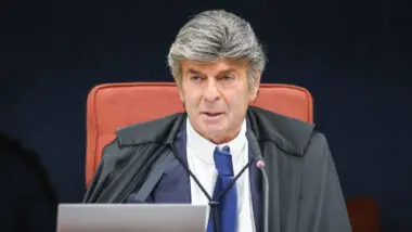 Fux durante julgamento dos réus do Núcleo 1 na Primeira Turma do STF