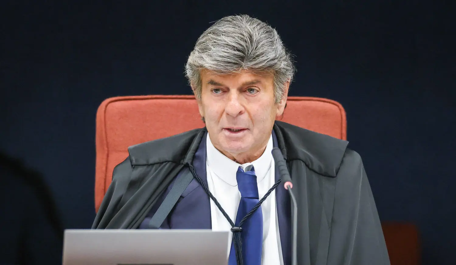 Fux durante julgamento dos réus do Núcleo 1 na Primeira Turma do STF