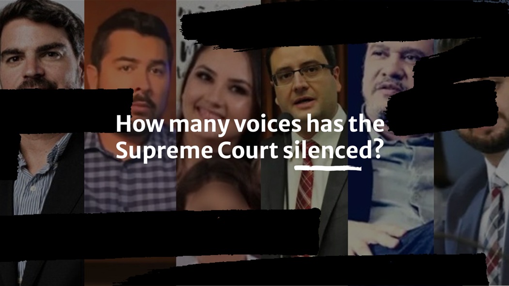 Rodrigo Constantino, Débora Rodrigues, Homero Marchese, Paulo Figueiredo, Jackson Rangel, and Filipe Martins were censored by STF.