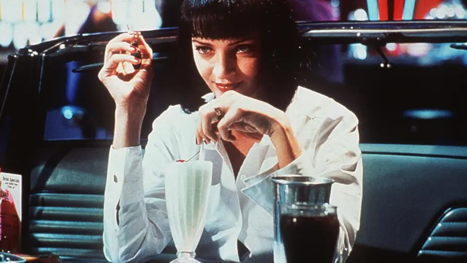Mia Wallace (Uma Thurman) degustando seu milk-shake de cinco dólares