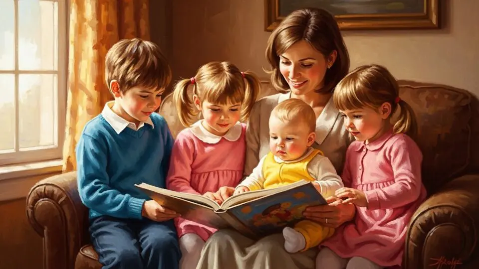 leitura família crianças