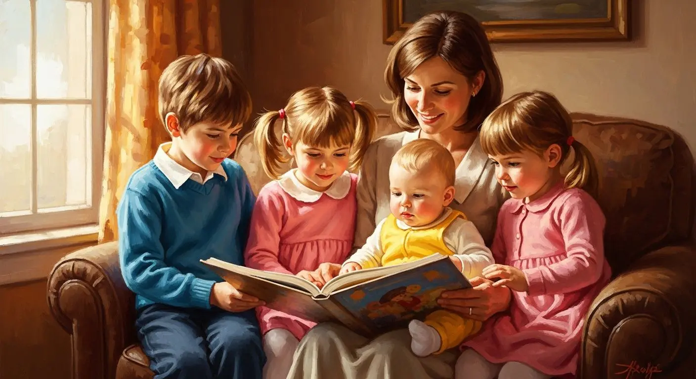 leitura família crianças