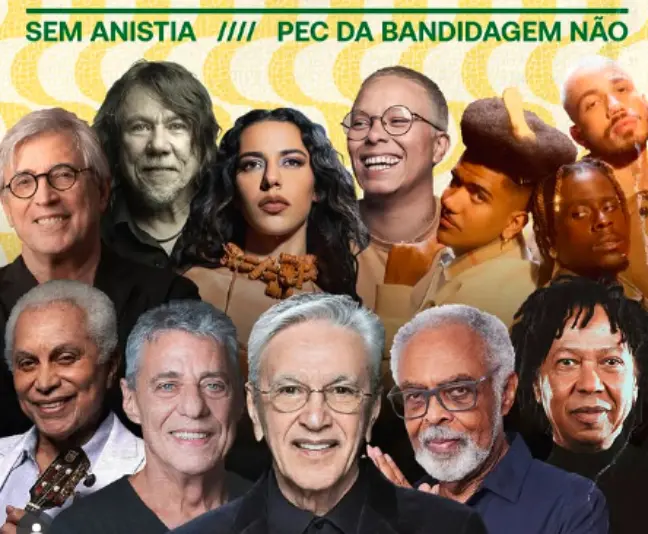 Deixou artistas em atos contra a anistia