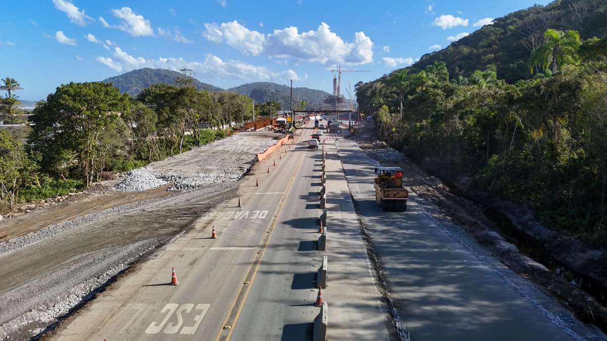 Com 73% dos trabalhos concluídos, obras da Ponte de Guaratuba avançam; previsão de entrega é para abril de 2026