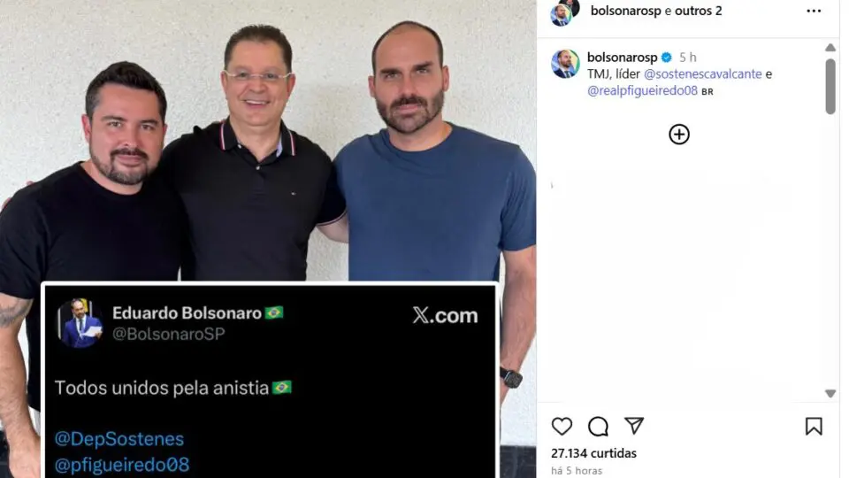 Líder do PL se reúne com Eduardo e Figueiredo nos EUA