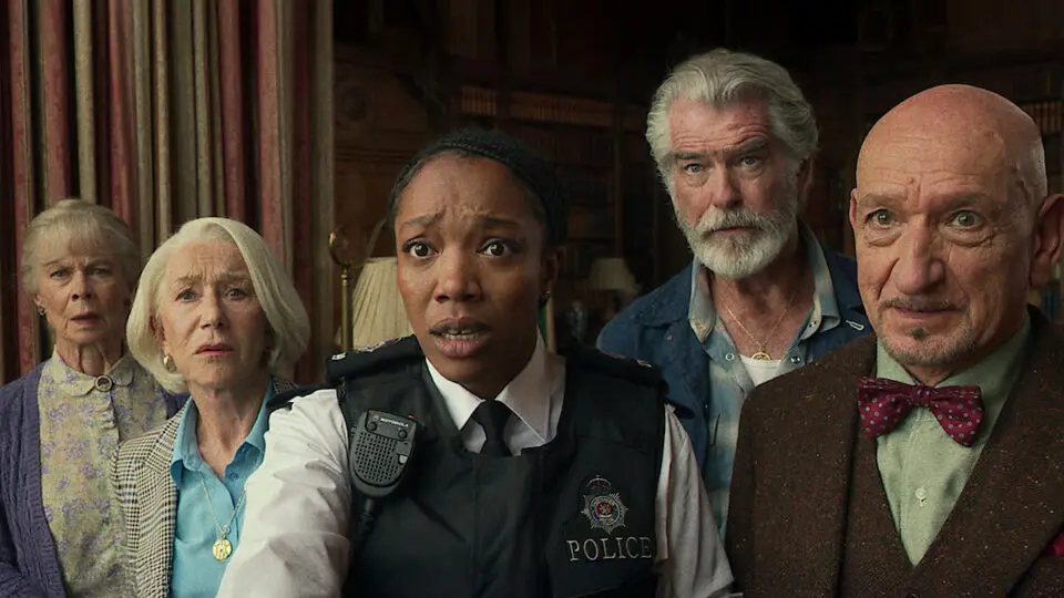 Celia Imrie, Helen Mirren, Naomi Ackie, Pierce Brosnan e Ben Kingsley estão em "O Clube do Crime das Quintas-Feiras"