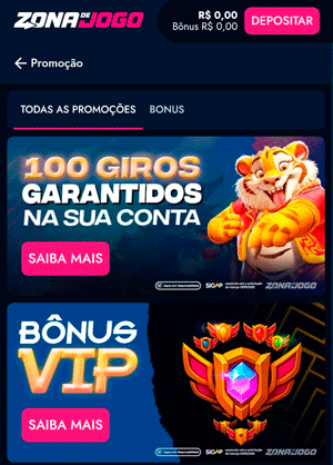 Oferta de giros grátis apostando R$ 3 na Zona de Jogo