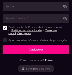 Finalizando o cadastro na VBET
