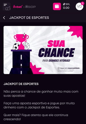 Página da oferta de Jackpot de esportes na VBET
