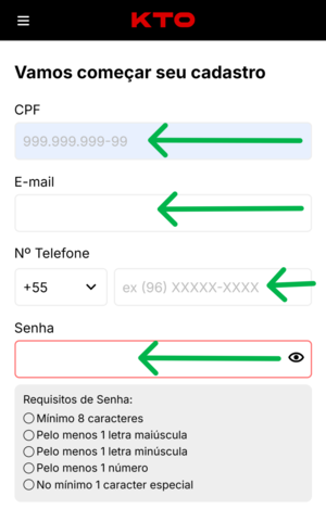 Passo 4 no registro da KTO