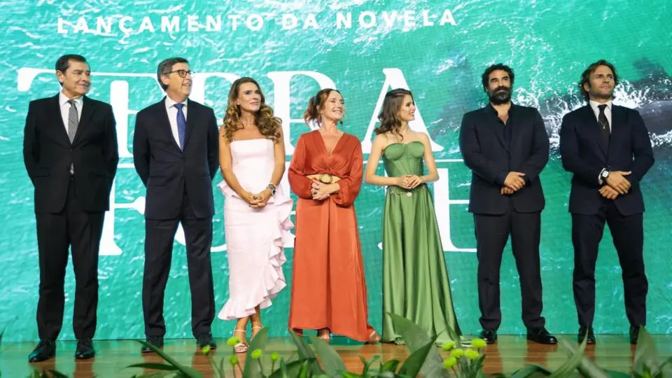 Elenco da novela "Terra Forte", durante lançamento no Resort Costão do Santinho, em Florianópolis.