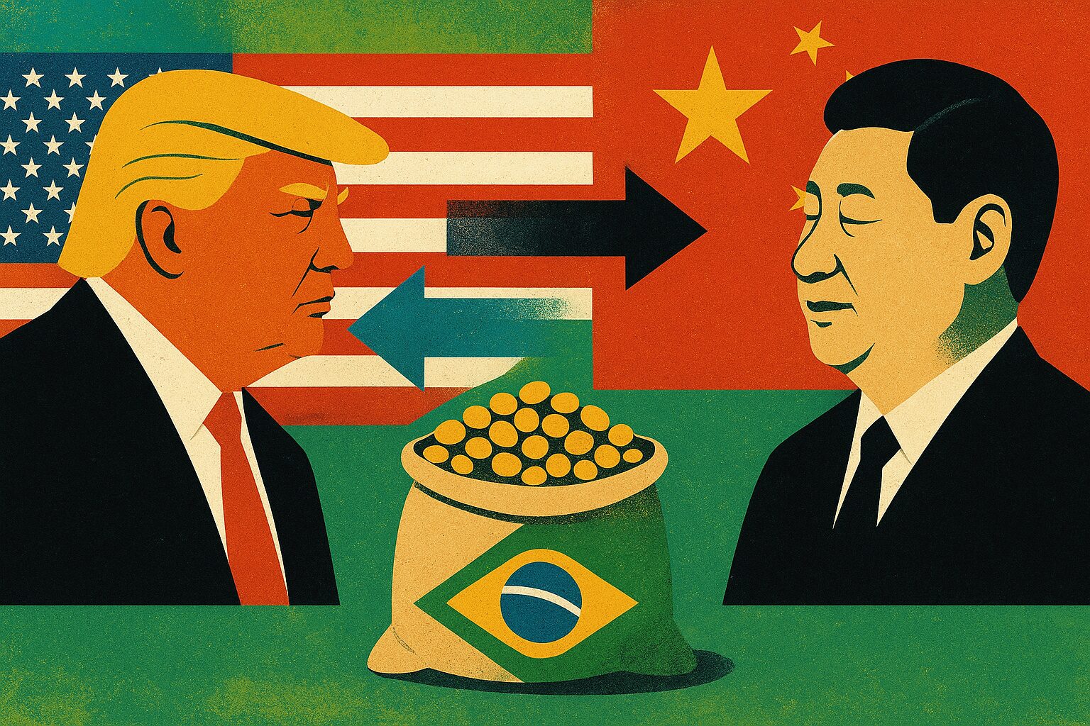 Com tarifa de 20% sobre soja americana, importadores chineses não compram mais commodity dos EUA  desde maio, enquanto Brasil bate recordes de exportação para China.