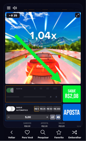 Passo 5 para jogar Acelera Betano