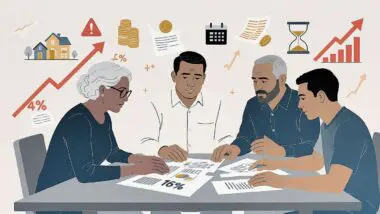 Família em reunião de planejamento sucessório discutindo aumento no custo de herança e ITCMD