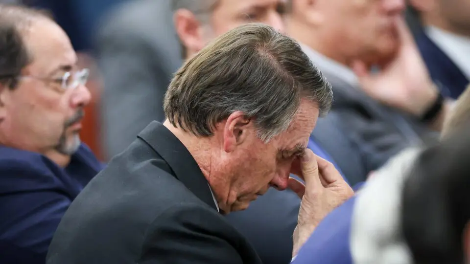 O ex-presidente Jair Bolsonaro, durante sessão de interrogatório no STF, em junho
