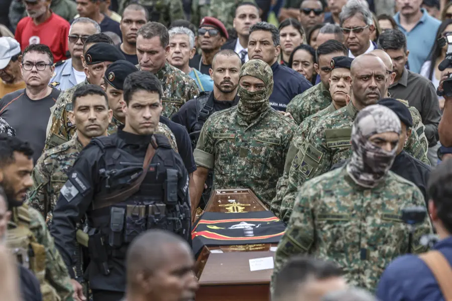 Funeral do sargento do Bope Heber Carvalho da Fonseca, morto durante a Operação Contenção, no Rio de Janeiro.