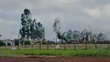 Silo e armazém em fazenda de Guarapuava atingida por um dos tornados que devastaram municípios do Paraná. Em Rio Bonito do Iguaçu, prejuízos do agro são estimados em R$ 150 milhões