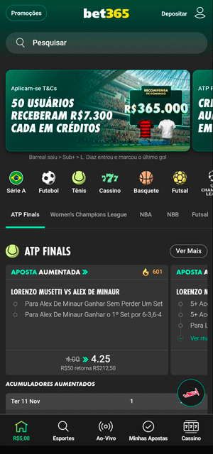 Página inicial da plataforma da bet365