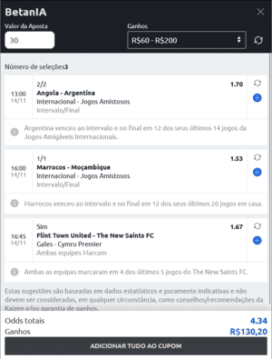 Interface da BetanIA
