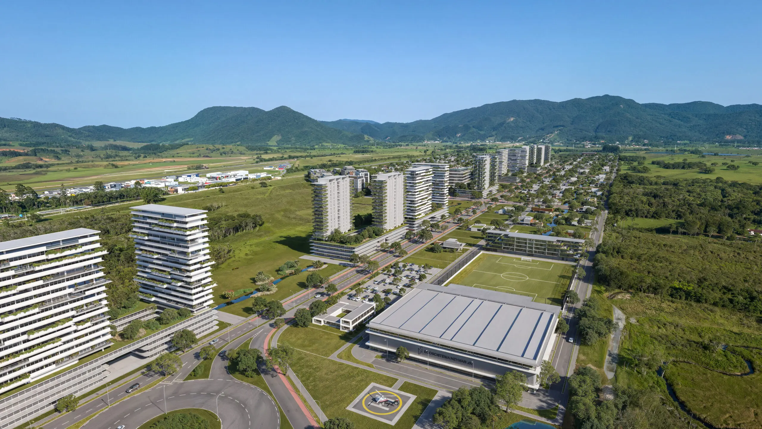 O Ecossistema Neymar Jr. será instalado dentro do Porto Belo Lagos, a cidade planejada que redefine o padrão urbanístico de Porto Belo.