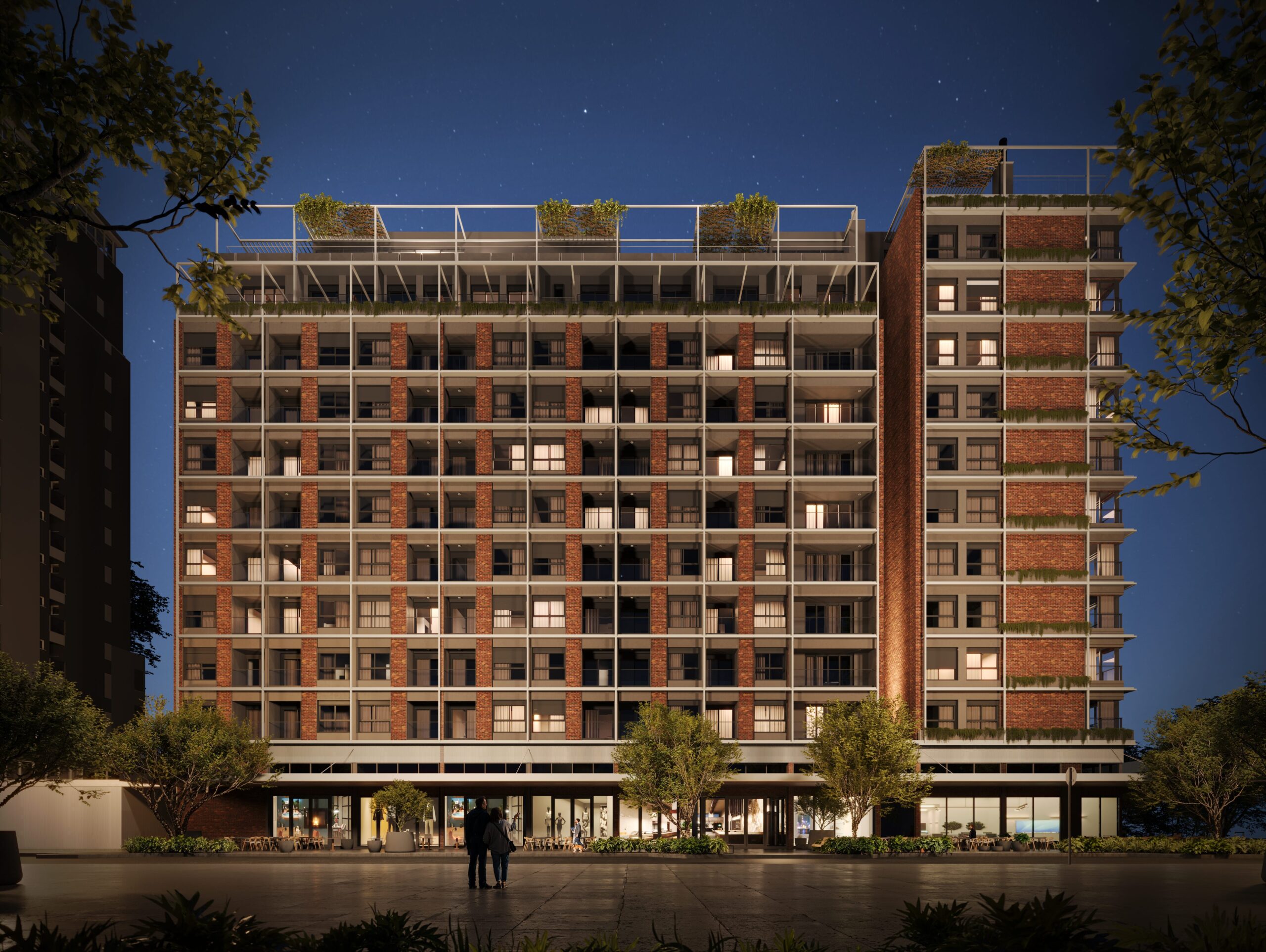 O projeto Atrium Vista, no bairro planejado Pedra Branca, foca em moradores transitórios, profissionais e estudantes.