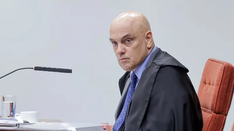 Ministro do STF Alexandre de Moraes, durante julgamento do núcleo 3, na Primeira Turma do STF.