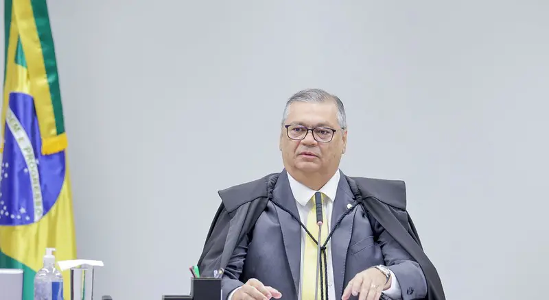 Ministro Flávio Dino, durante julgamento do núcleo 3, na Primeira Turma do STF.