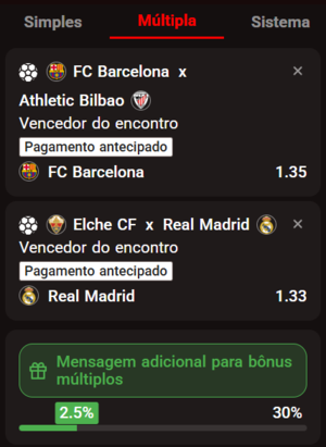 Representação de Apostas Múltiplas