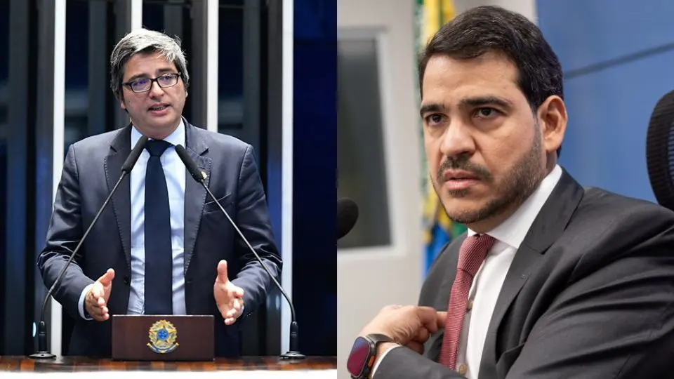Líder do PL no Senado, Carlos Portinho (RJ) e Jorge Messias.