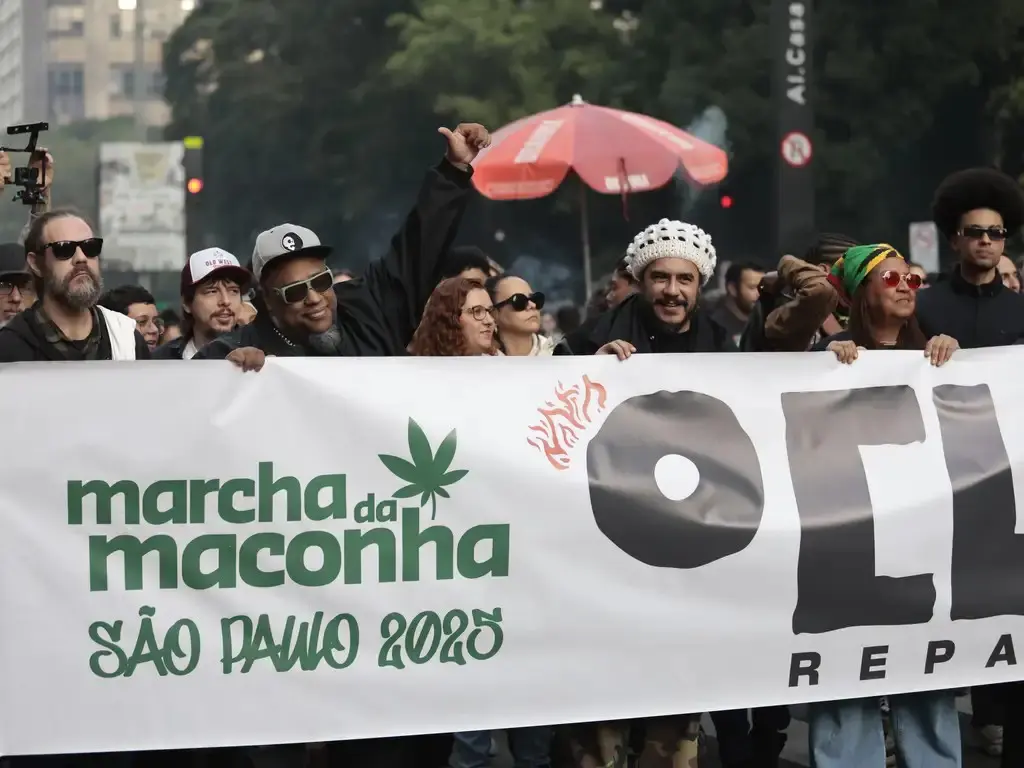 Marcha da maconha na avenida paulista, em junho de 2025.