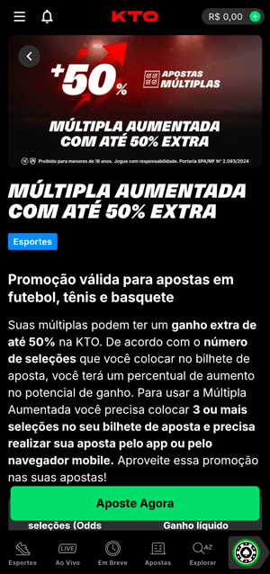 Página da oferta de múltipla aumentada da KTO