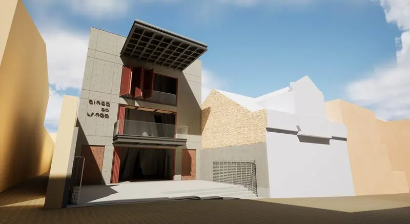 Perspectiva arquitetônica da Escola de Circo e Inovação Cênica, que será construída no São Francisco como parte do programa Curitiba de Volta ao Centro.