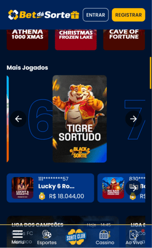 Captura de tela da BetdaSorte com Tigre Sortudo
