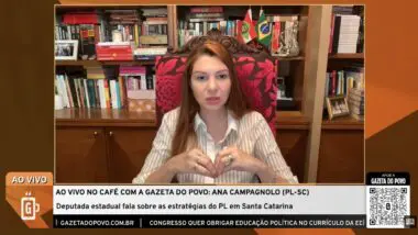 Deputada estadual Ana Campagnolo (PL-SC), em entrevista ao Café com a Gazeta do Povo.