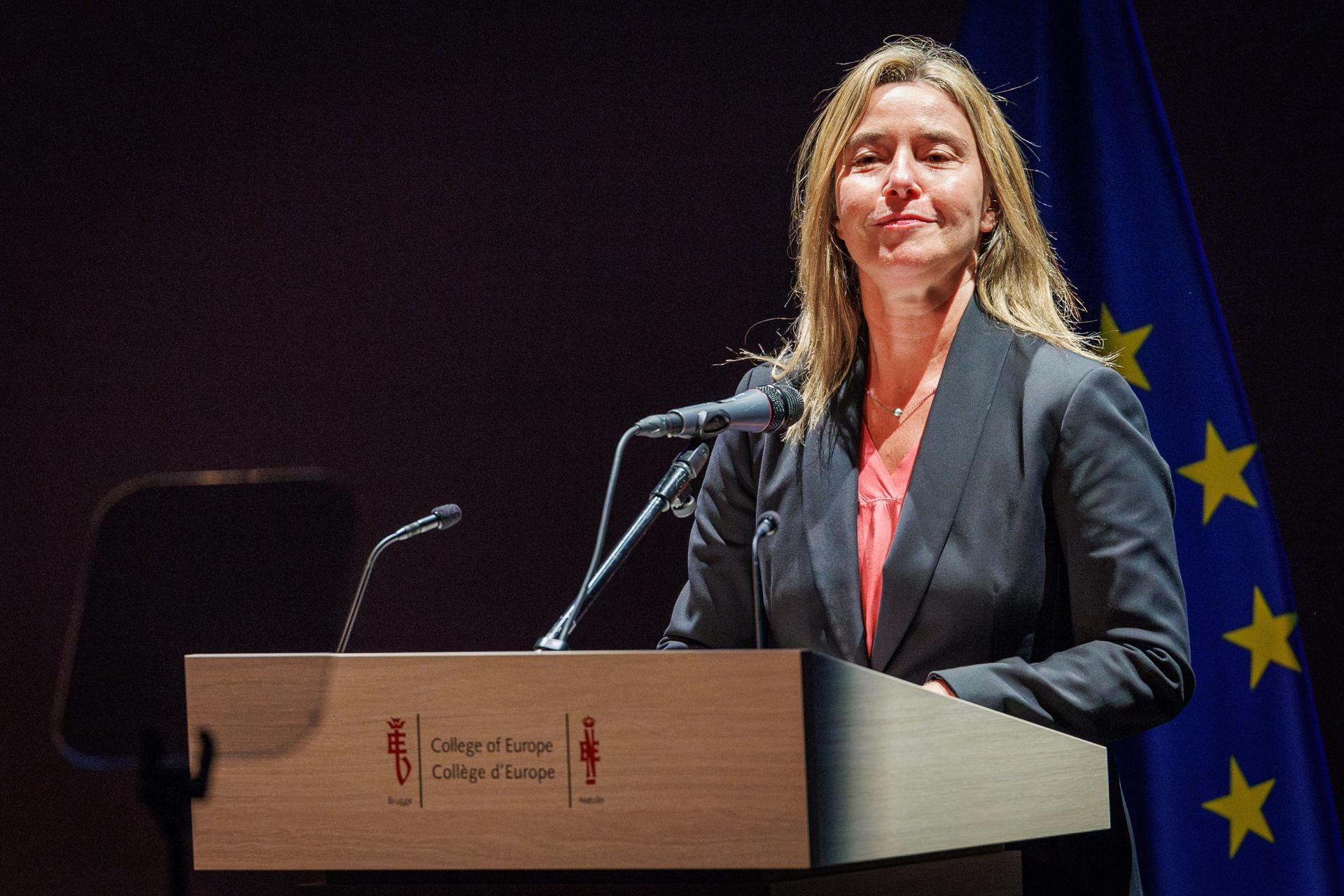 Federica Mogherini durante evento no ano passado.