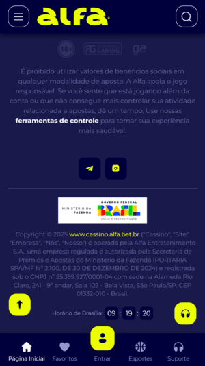 Informações oficiais da Alfabet