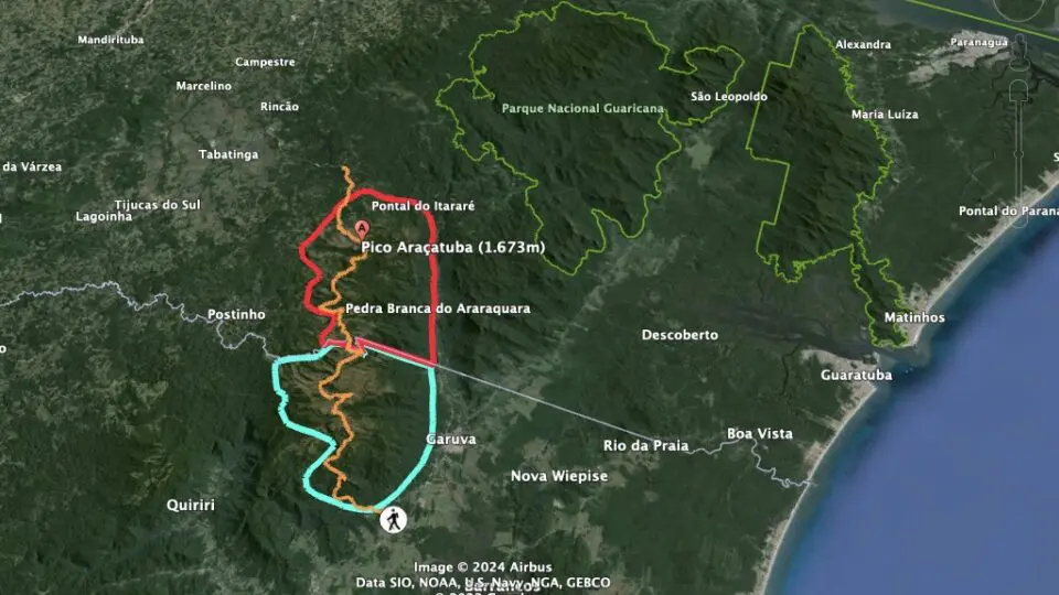 Delimitação do Parque Nacional das Serras do Araçatuba e Quiriri.