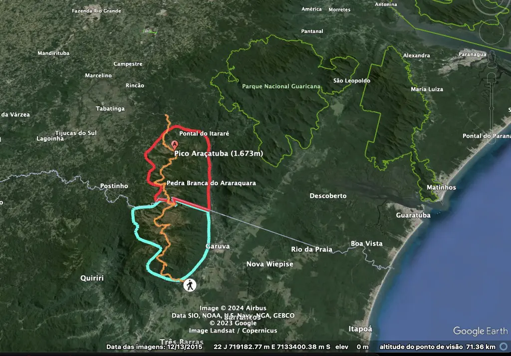 Delimitação do Parque Nacional das Serras do Araçatuba e Quiriri.