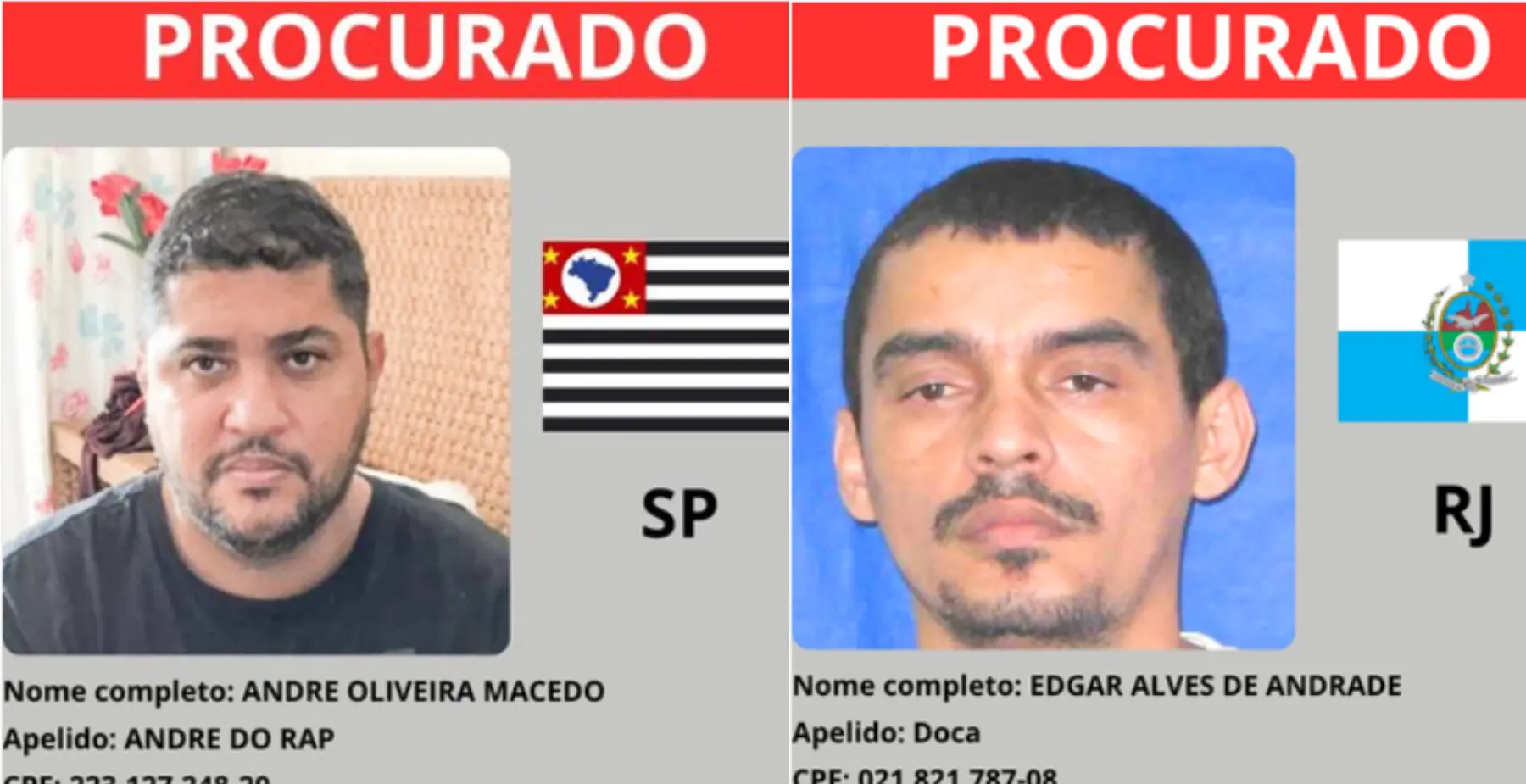 Governo cria "lista vermelha" de criminosos mais procurados do país