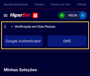 Função de Verificação de Duas Etapas na HiperBet para maior segurança