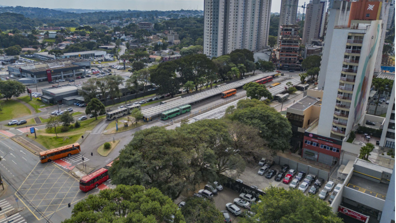 Vista áerea do terminal-Campina do Siqueira e Smart Park Curitiba 04/07/2024