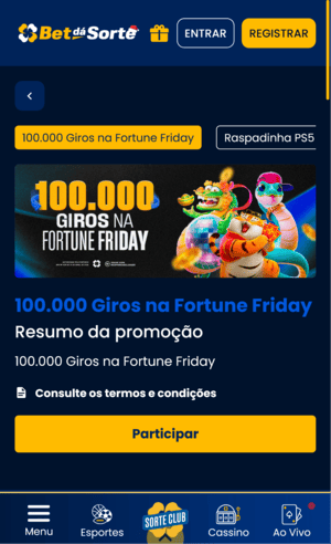 Bônus de cassino da BetdaSorte