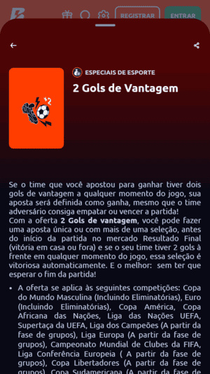 Pagamento antecipado da Betano