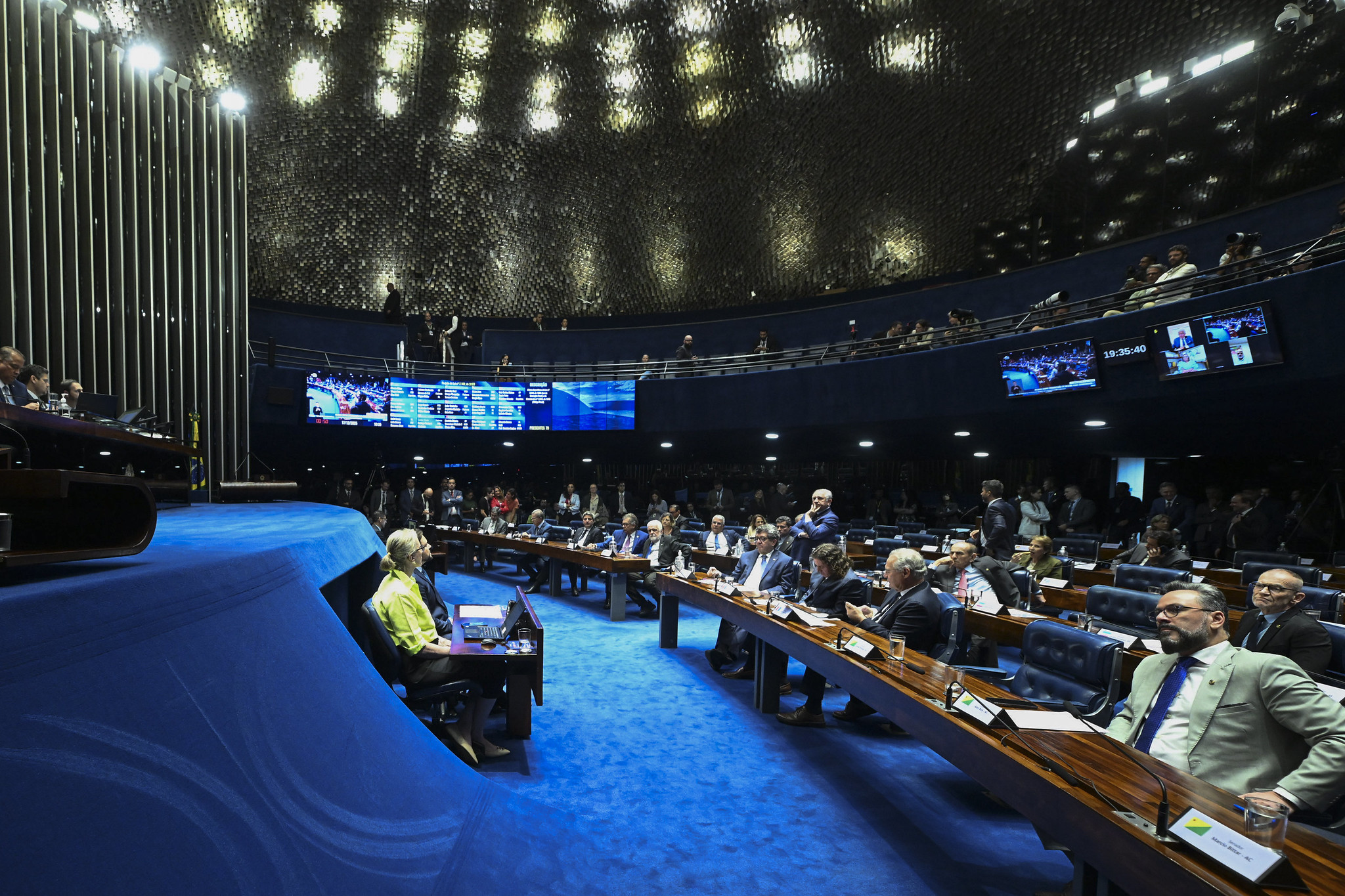 O plenário do Senado aprovou o PL da dosimetria; texto segue para sanção